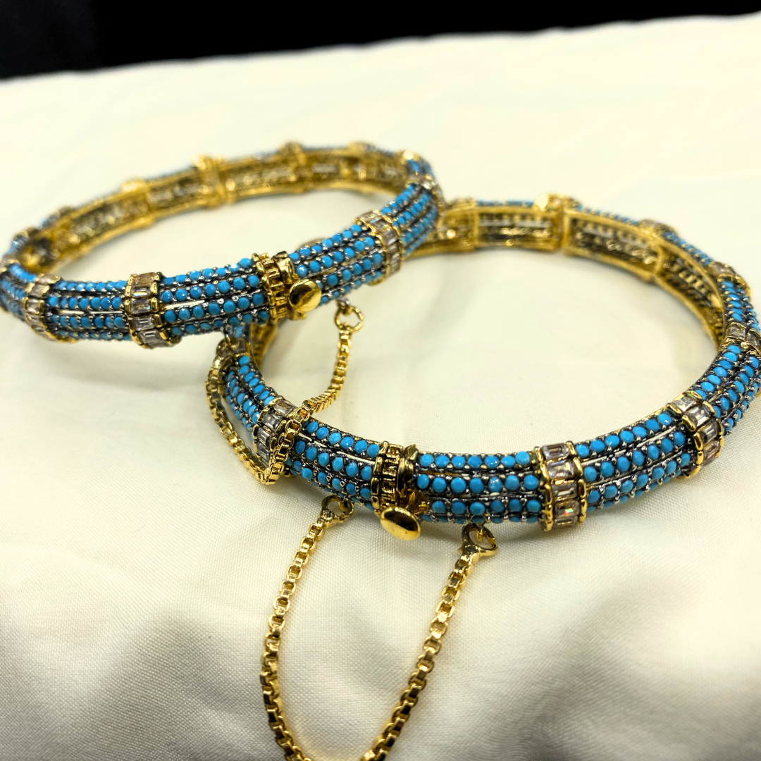 Bangles Pair - Goldplated Zarkon - Handmade